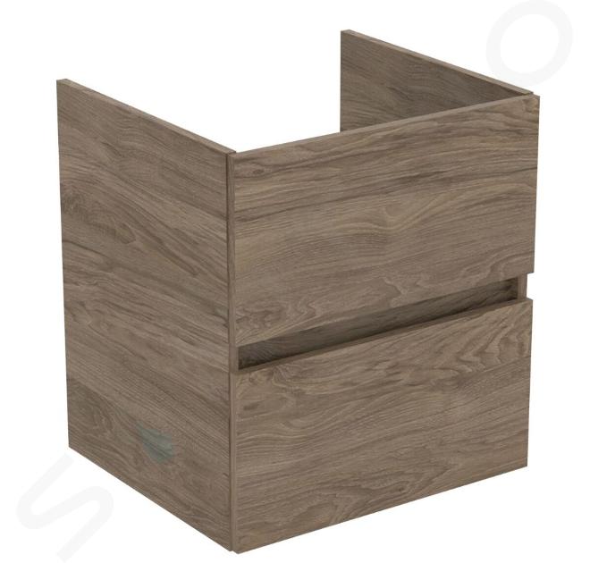 Ideal Standard Eurovit - Wastafelonderkast, 55x50x44 cm, 2 laden, noten R0256Y9