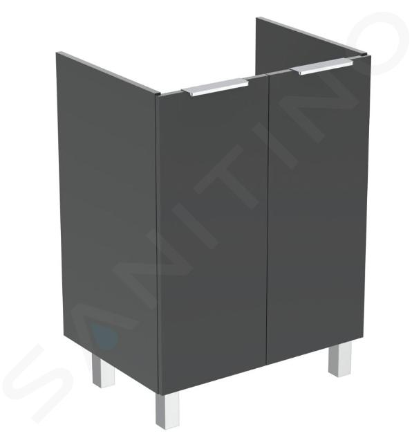 Ideal Standard Eurovit - Mobile sottolavabo, 84x60x44 cm, 2 ante, cerniere a sx/dx, grigio lucido R0258TI