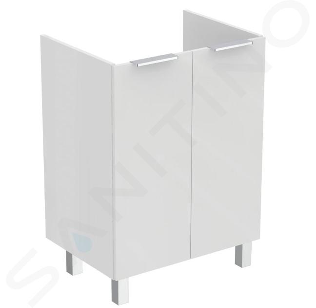 Ideal Standard Eurovit - Mobile sottolavabo, 84x60x44 cm, 2 ante, cerniere a sx/dx, bianco lucido R0258WG