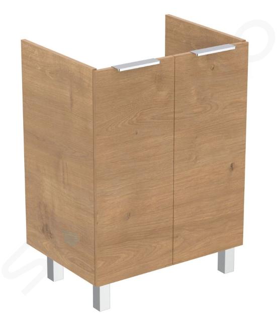 Ideal Standard Eurovit - Meuble-lavabo, 84x60x44 cm, 2 porte, charnières G/D, chêne R0258Y8