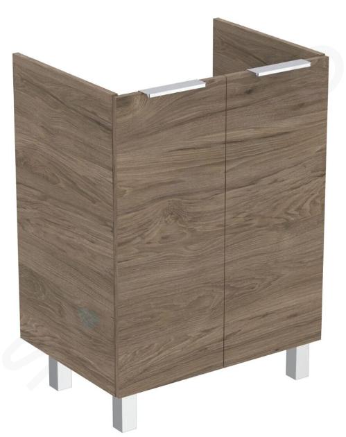 Ideal Standard Eurovit - Waschbeckenunterschrank, 84x60x44 cm, 2 Türen, Scharniere links/rechts, Walnuss R0258Y9