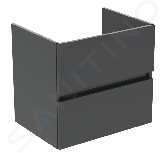 Ideal Standard Eurovit - Dulap pentru lavoar, 55x60x44 cm, 2 sertare, gri lucios R0259TI