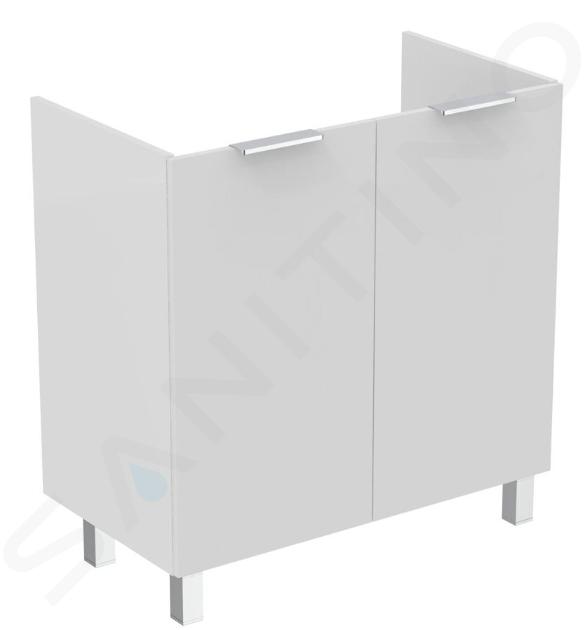 Ideal Standard Eurovit - Mobile sottolavabo, 84x80x44 cm, 2 ante, cerniere a sx/dx, bianco lucido R0262WG