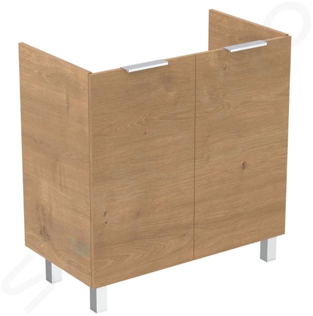 Ideal Standard Eurovit - Waschbeckenunterschrank, 84x80x44 cm, 2 Türen, Scharniere links/rechts, Eiche R0262Y8