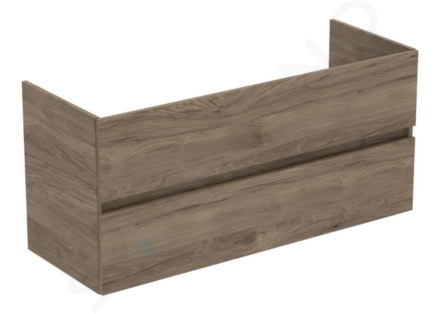 Ideal Standard Eurovit - Wastafelonderkast, 55x120x44 cm, 2 laden, noten R0266Y9