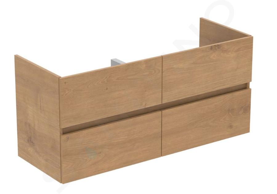 Ideal Standard Eurovit - Waschbeckenunterschrank, 55x120x44 cm, 4 Schubladen, Eiche R0267Y8