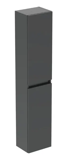 Ideal Standard Eurovit - Armoire haute, 150x30x24 cm, 2 portes, charnières G/D, gris brillant R0268TI