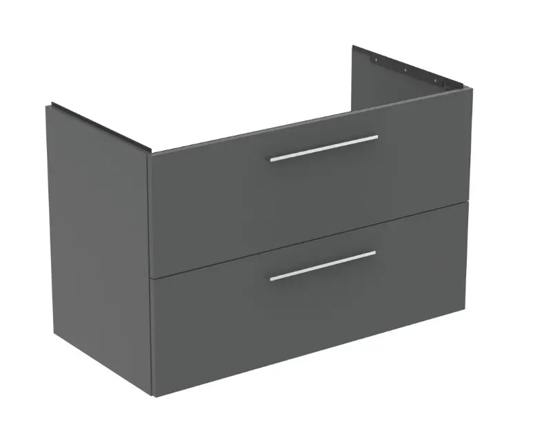 Levně Ideal Standard i.Life B - Umyvadlová skříňka, 100x63x51 cm, 2 zásuvky, levá, šedý matný křemen T5584NG
