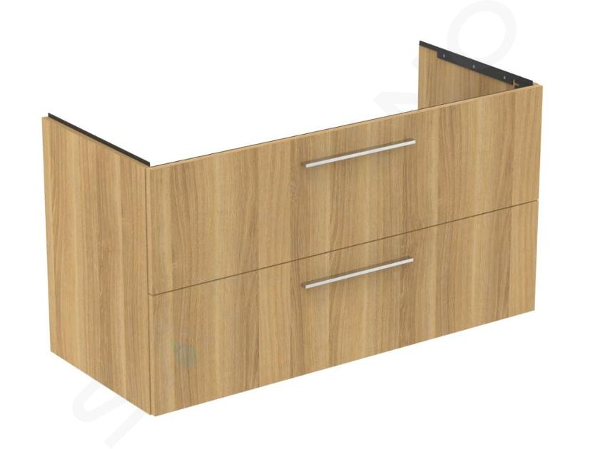 Ideal Standard i.Life B - Wastafelonderkast, 63x120x51 cm, 2 laden, links, eiken naturel T5586NX