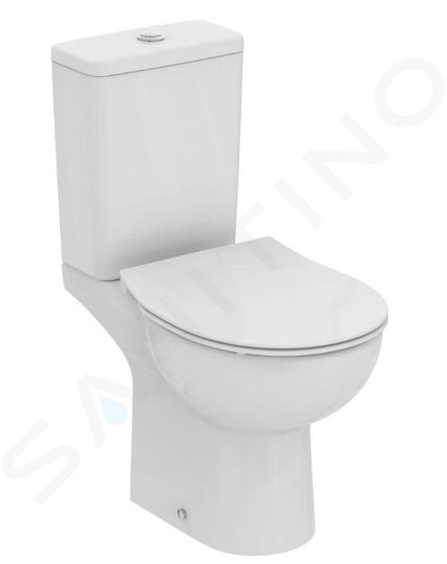 Ideal Standard Eurovit - WC combinado con asiento SoftClose, desagüe vario, llenado inferior, RimLS+, blanco W007501