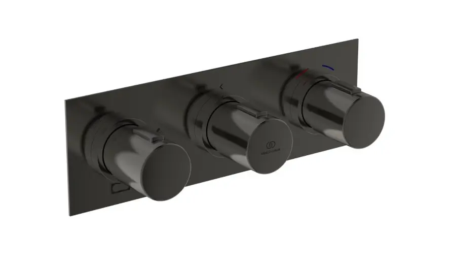 Levně Ideal Standard Ceratherm C100 - Termostatická sprchová baterie pod omítku, pro 3 spotřebiče, s tělesem, Magnetic Grey A7664A5