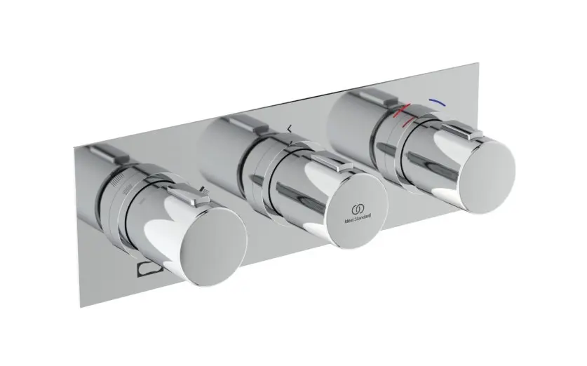 Levně Ideal Standard Ceratherm C100 - Termostatická sprchová baterie pod omítku, pro 3 spotřebiče, s tělesem, chrom A7664AA