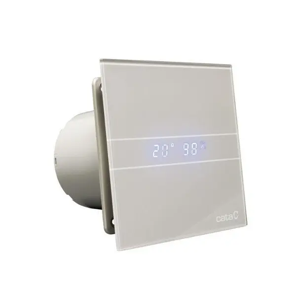 Sapho Cata E - Kylpyhuoneen tuuletin E-100 GSTH aksiaali automaattinen, 8 W, 100 mm kanavointi, hopea 00900600