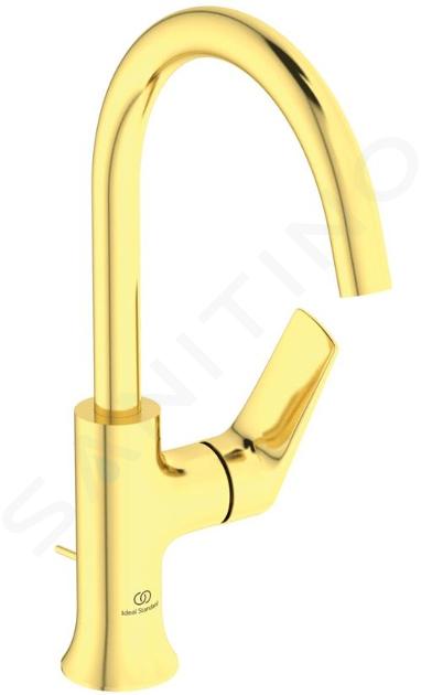 Ideal Standard La Dolce Vita - Miscelatore per lavabo, con sistema di scarico, color oro spazzolato BD657A2