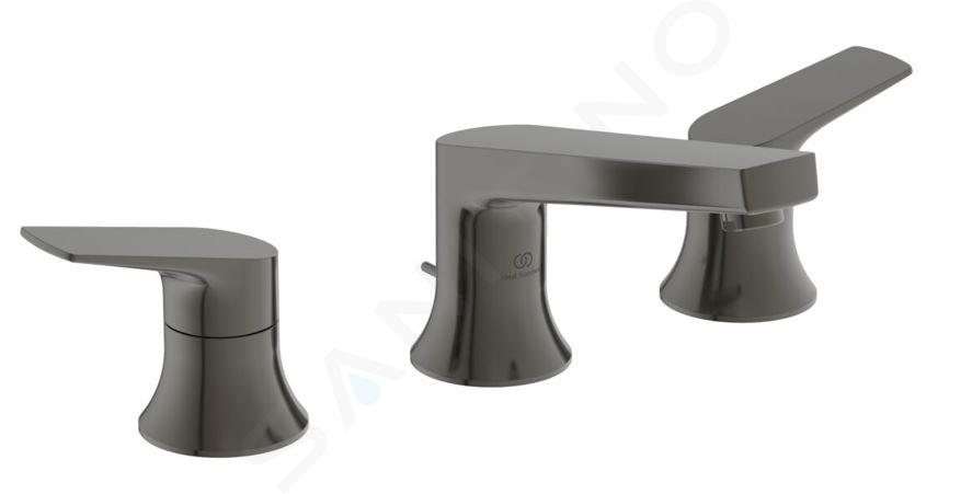 Ideal Standard La Dolce Vita - Grifo de lavabo con desagüe, montaje de 3 orificios, Magnetic Grey BD661A5