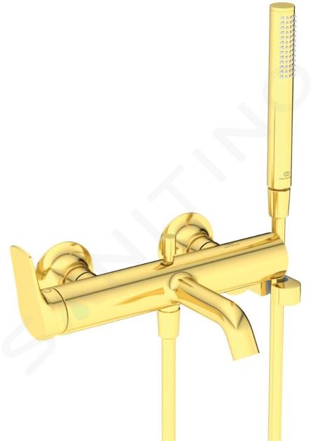 Ideal Standard La Dolce Vita - Badewannenarmatur mit Zubehör, Gold gebürstet BD667A2