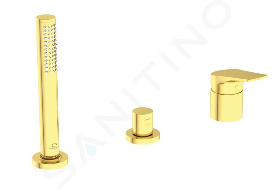 Ideal Standard La Dolce Vita - Grifo para borde de bañera, instalación con 3 orificios, oro cepillado BD670A2