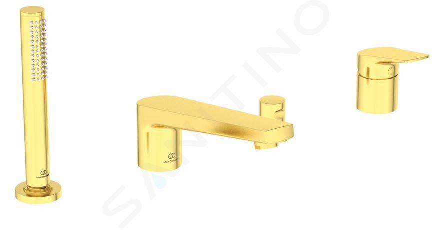 Ideal Standard La Dolce Vita - Grifo para borde de bañera, instalación con 3 orificios, oro cepillado BD671A2