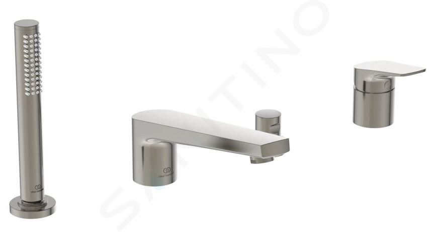 Ideal Standard La Dolce Vita - Mitigeur pour rebord de baignoire, installation 4 trous, Silver Storm BD671GN