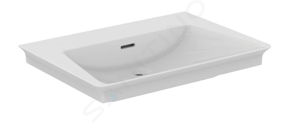 Ideal Standard La Dolce Vita - Lavabo, 66x47 cm con rebosadero, sin orificio para el grifo, blanco E270001