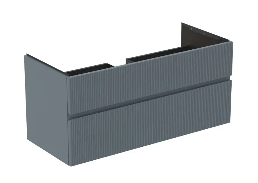 Levně Ideal Standard Finesse - Umyvadlová skříňka, 120x51x55 cm, 2 zásuvky, Ribbed Matt ashblue E3394UQ