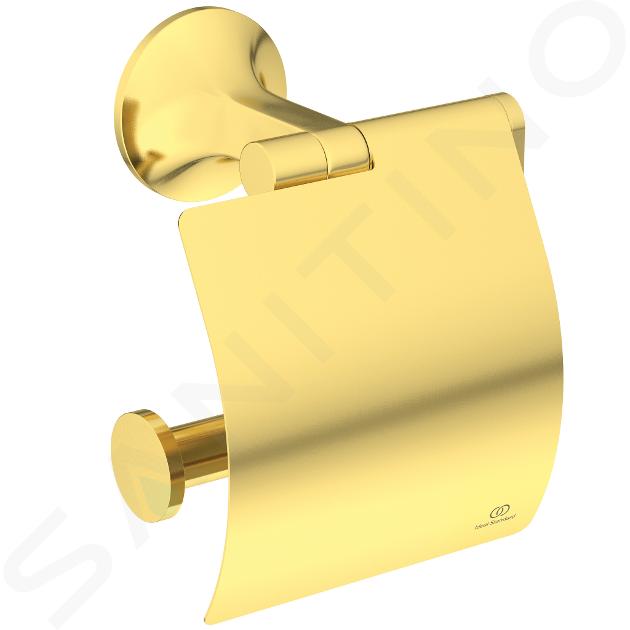Ideal Standard La Dolce Vita - Uchwyt na papier toaletowy z pokrywą, szczotkowane złoto T5509A2