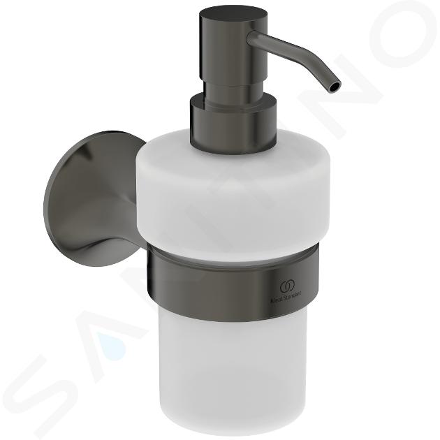 Ideal Standard La Dolce Vita - Dispenser di sapone con supporto, vetro/Magnetic Grey T5510A5