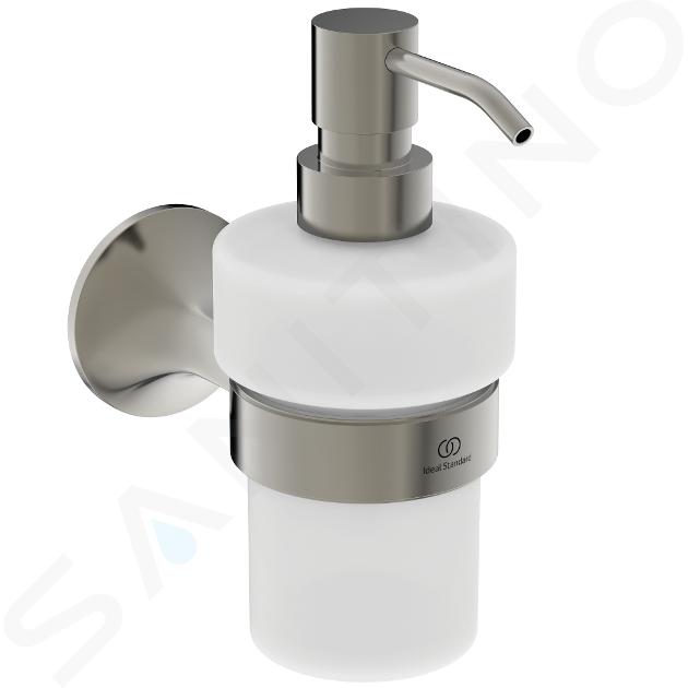 Ideal Standard La Dolce Vita - Dispenser di sapone liquido con supporto, vetro/Silver Storm T5510GN