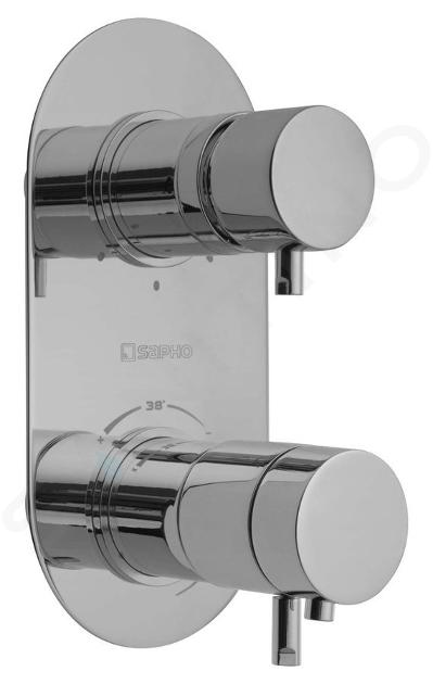 Sapho Rhapsody - Mitigeur de douche avec thermostat, encastré, 3 sorties, avec corps, chromé 5592T