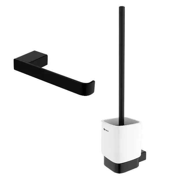 Nimco Kibo - Set accessoires voor toilet, matzwart Ki-set-94KN-90