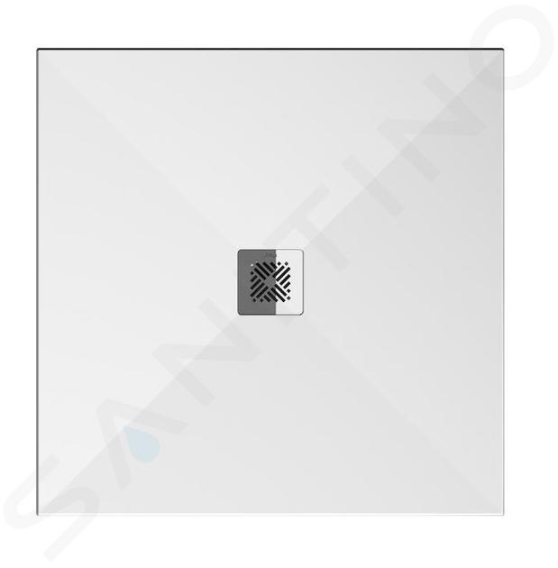 Jika Padana - Receveur de douche 80x80 cm, aspect ardoise/blanc mat H213934R100001