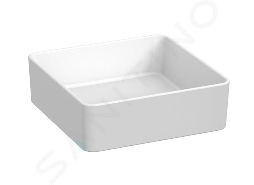 Jika Cubito Pure - Lavabo da appoggio, 38x38 cm, senza troppopieno, bianco H8184220001121