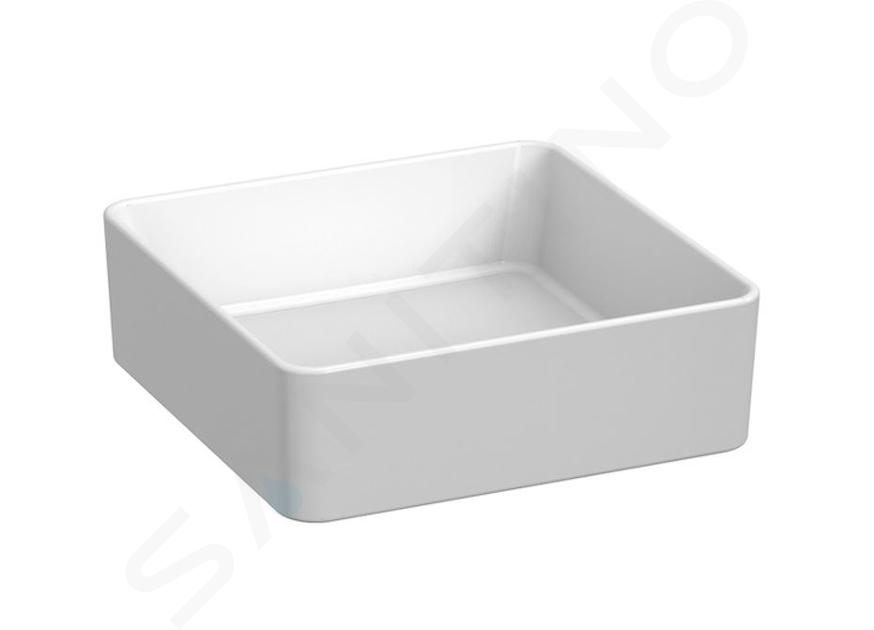 Jika Cubito Pure - Lavabo da appoggio, 38x38 cm, senza troppopieno, bianco opaco H8184227571121