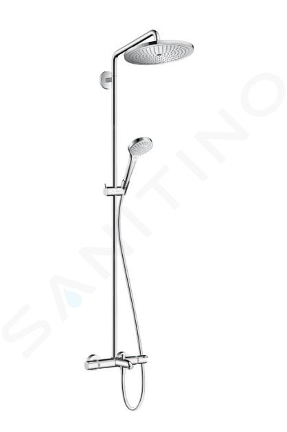 Hansgrohe Croma Select - Thermostat-Badewannenarmatur S 280 Showerpipe mit Zubehör, Chrom 26792000