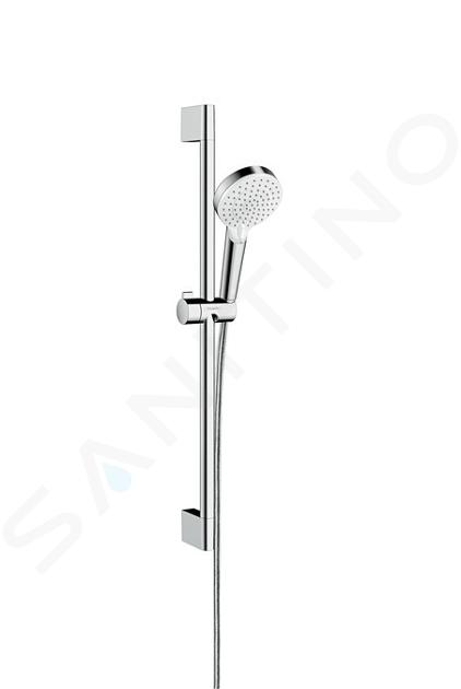 Hansgrohe Crometta - Zestaw główki prysznicowej, 2 strumienie, drążek i wąż, biały/chrom 26532400