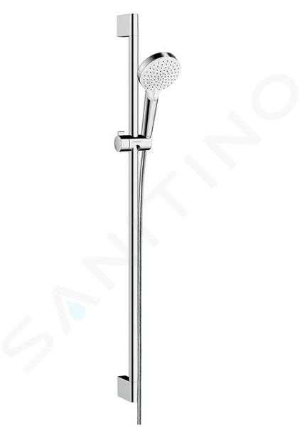 Hansgrohe Crometta - Brausegarnitur Vario 100, 2 Strahlarten, Brausestange 90 cm, weiß/Chrom 26536400