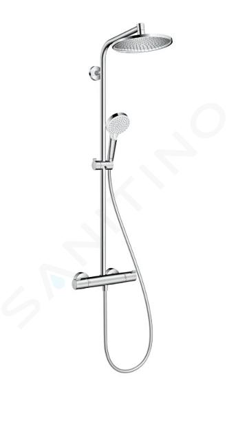 Hansgrohe Crometta - Duschsäule S 240 Showerpipe mit Thermostatbatterie, EcoSmart 9 l/min, verchromt 27268000