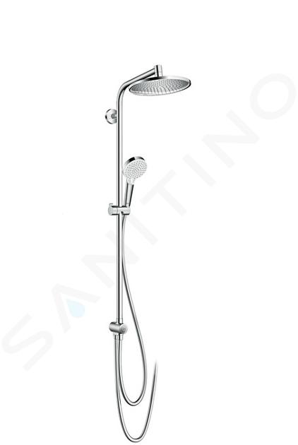 Hansgrohe Crometta - Brausegarnitur S 240 Showerpipe für Renovierung, EcoSmart 9 l/min, verchromt 27270000