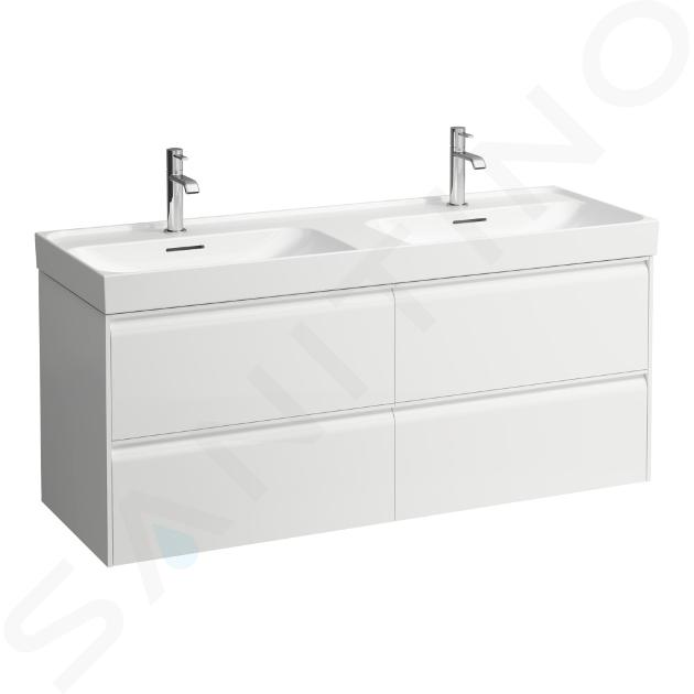 Laufen Meda - Meuble-lavabo, 52x128x45 cm, 4 tiroirs, blanc mat H4216440112601