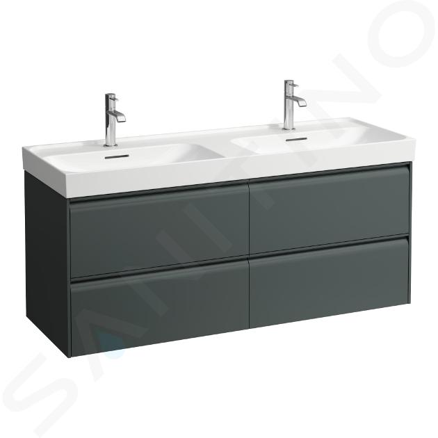 Laufen Meda - Mueble para lavabo, 52x128x45 cm, 4 cajones, gris H4216440112661