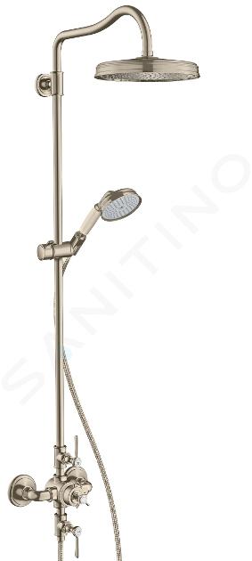 Axor Montreux - Showerpipe s termostatickou batériou a hornou sprchou 1jet, kefovaný nikel 16572820