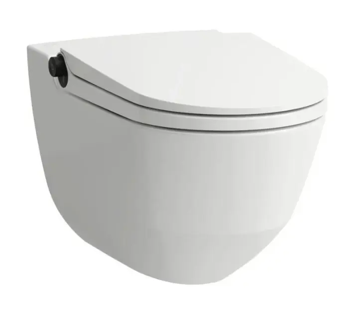 Laufen Cleanet Riva - Elektronisches Bidet mit Keramik, wandhängend, Rimless, SoftClose, mattweiß/mattschwarz H8206917650001