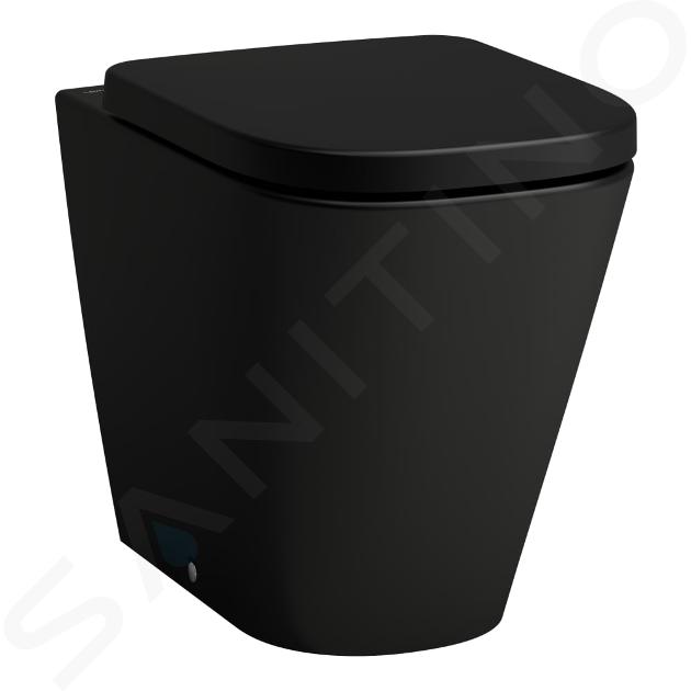 Laufen Meda - Álló WC, vario lefolyó, perem nélküli, matt fekete H8231117160001