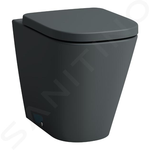 Laufen Meda - Álló WC, vario lefolyó, perem nélküli, matt grafit H8231117580001