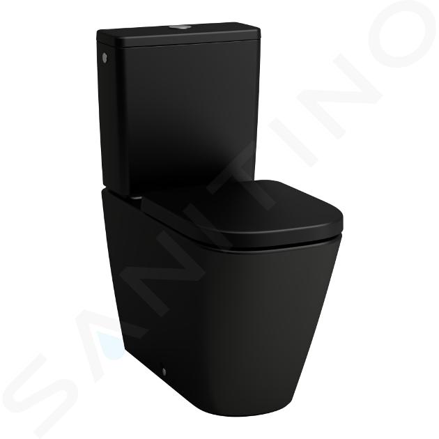 Laufen Meda - Vaso WC monoblocco, scarico Vario, Rimless, nero opaco H8241117160001