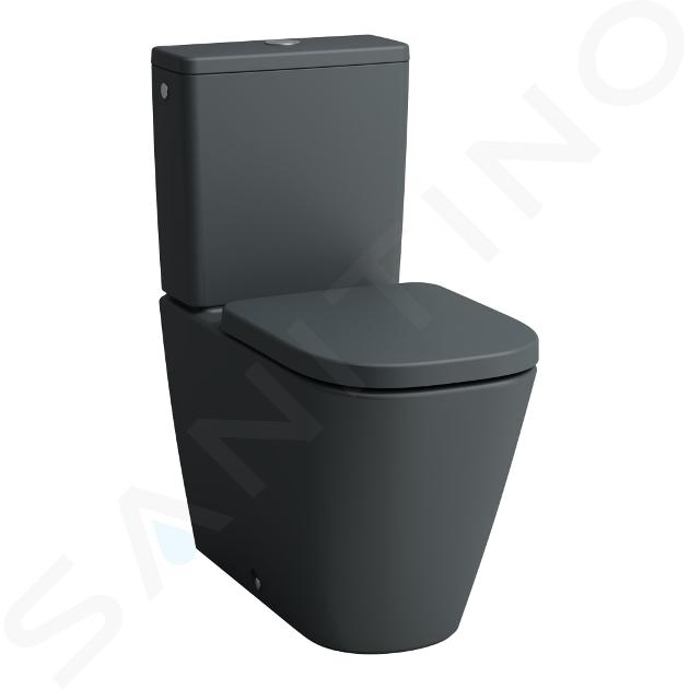 Laufen Meda - Vaso WC monoblocco, scarico Vario, Rimless, grafite opaca H8241117580001