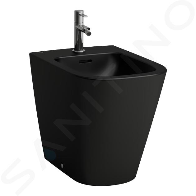 Laufen Meda - Bidet a terra, foro per rubinetto, nero opaco H8321117163021