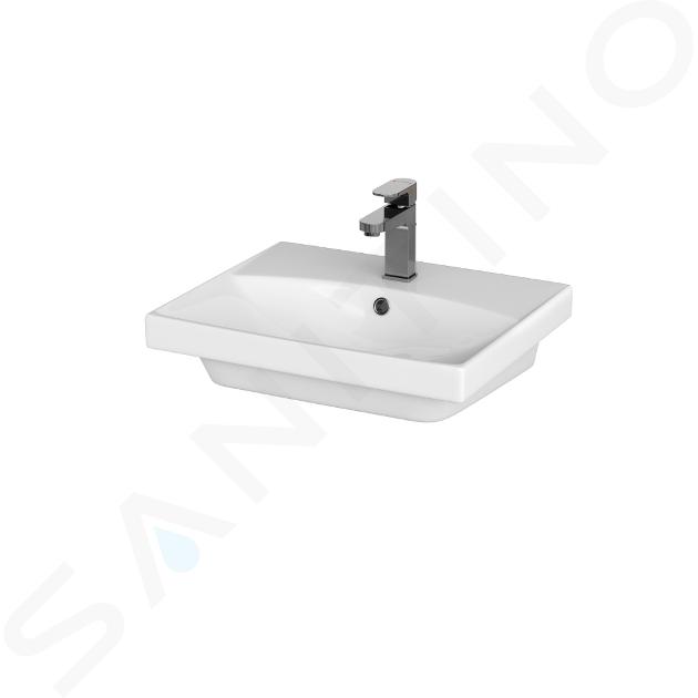 Cersanit City - Lavabo 51x40 cm, con troppopieno e foro per miscelatore, bianco K35-005