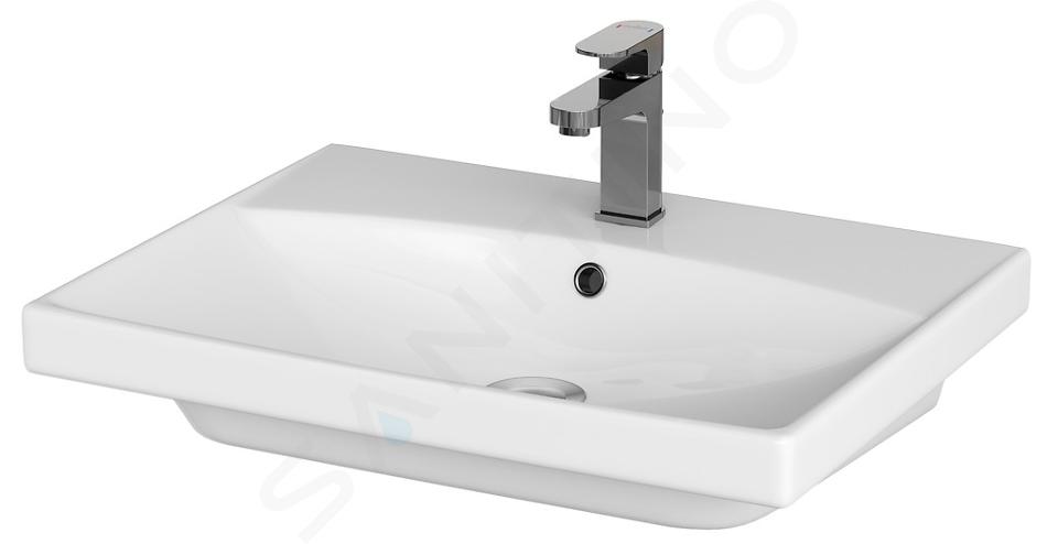 Cersanit City - Lavabo 60x45 cm, avec trop-plein, trou pour robinetterie, blanc K35-006