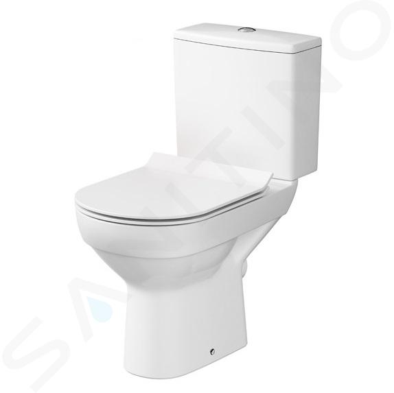 Cersanit City - Toilet-combi met SoftClose-zitting, afvalemmer achter, zijdelingse vulling, CleanOn, wit K35-037